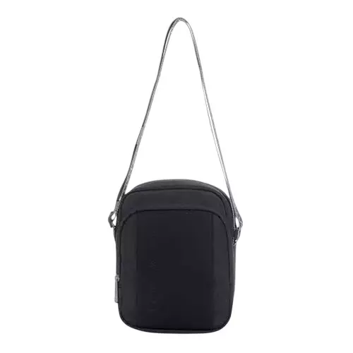 SWISS MILITARY 4 L Trail Cross Body Sling Bag Black Gold Collection 1680D Polyester Body with Adjustable Shoulder Strap, Keychain Holder, Black