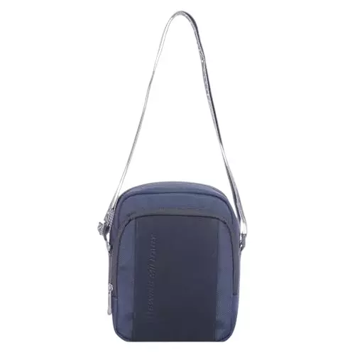 SWISS MILITARY 4 L Trail Cross Body Sling Bag Black Gold Collection 1680D Polyester Body with Adjustable Shoulder Strap, Keychain Holder, Navy Blue