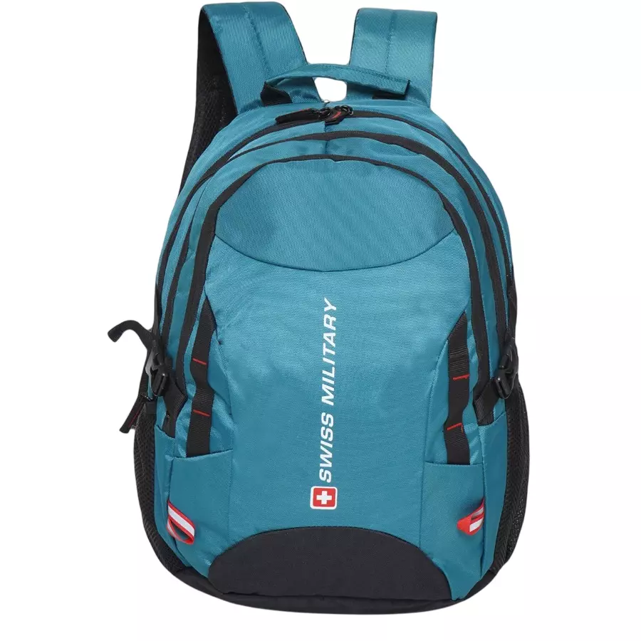 SWISS MILITARY Zeta 25 L Teal Polyester Laptop Bagpack with Raincover, ZETA_LBP1006_TEAL_27LTR