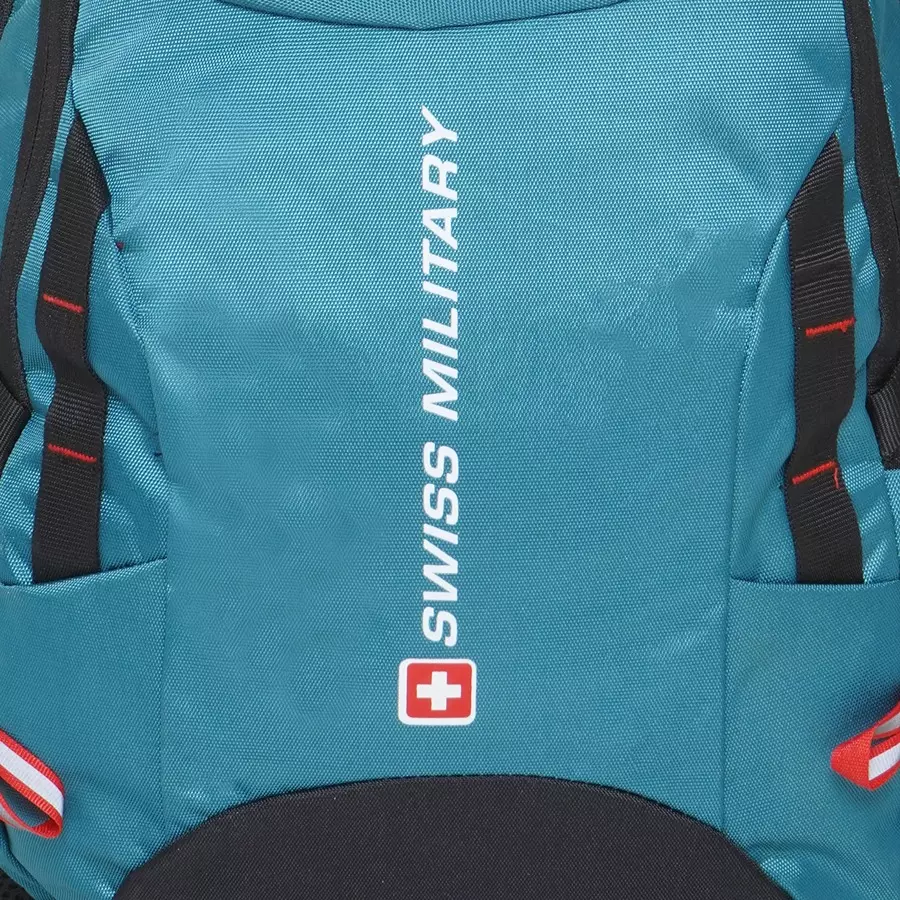 SWISS MILITARY Zeta 25 L Teal Polyester Laptop Bagpack with Raincover, ZETA_LBP1006_TEAL_27LTR
