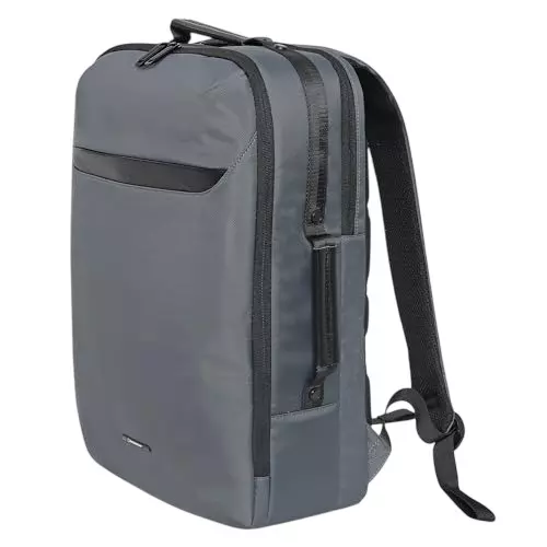 SWISS MILITARY 23 L Quartic Laptop Backpack Polyester Body with Quick Access Pockets, Adjustable Shoulder Straps & Type-C Charging Port, Grey