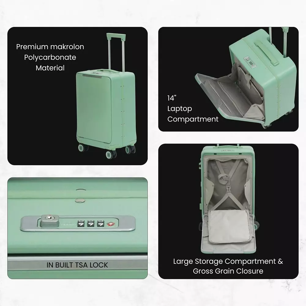 swiss-military-43-l-thames-anti-theft-zipperless-trolley-bag-black-gold-collection-water-resistant-makrolon-polycarbonate-body-with-free-cover-green