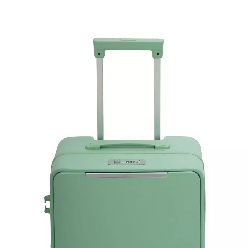 swiss-military-43-l-thames-anti-theft-zipperless-trolley-bag-black-gold-collection-water-resistant-makrolon-polycarbonate-body-with-free-cover-green