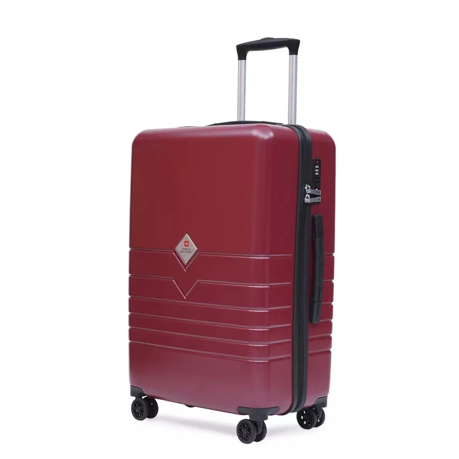 SWISS MILITARY Arctic Elite 68 L Wine Polycarbonate Spinner Suitcase, ARCTIC_HTL143_WNE_65CM