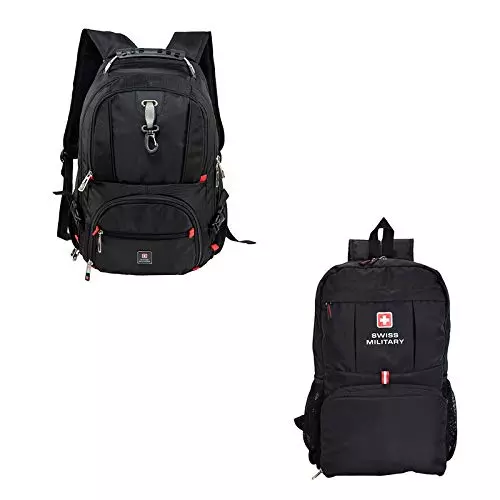 Buy SWISS MILITARY Laptop Backpack Foldable Bag Combo 31 L Black