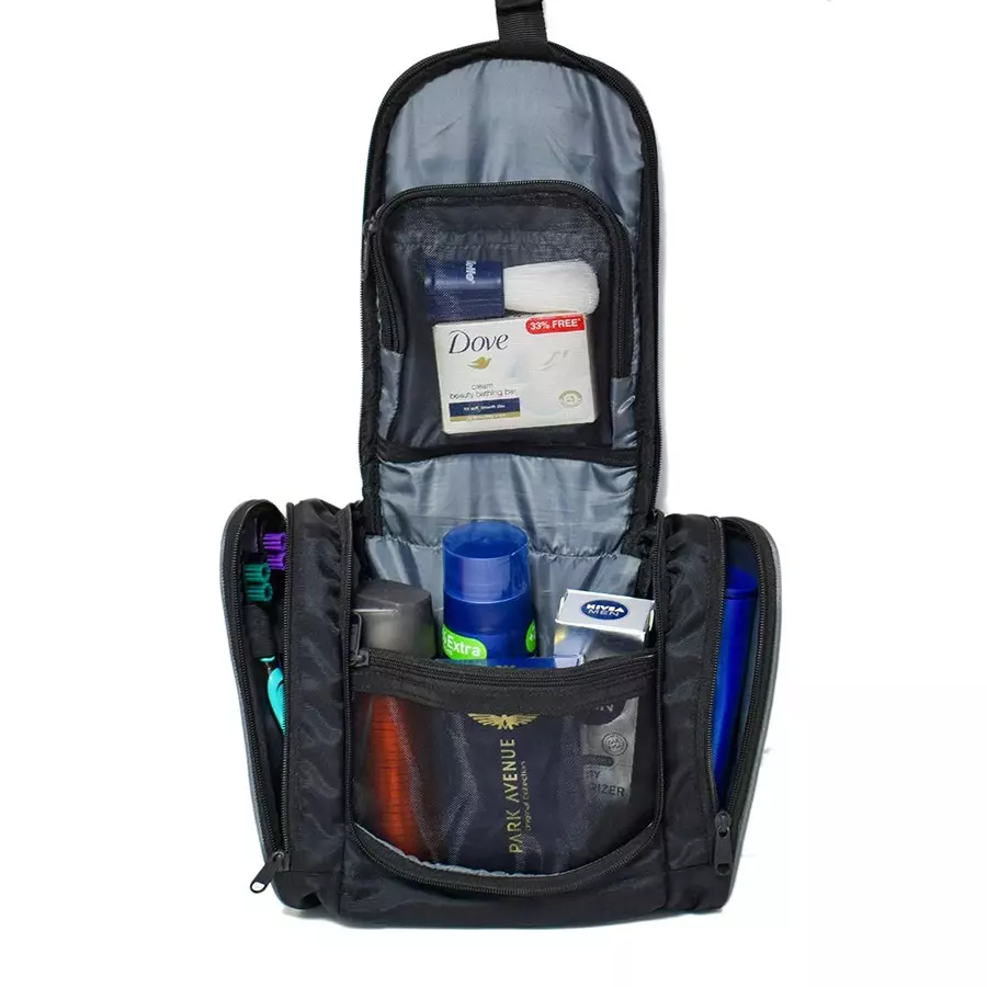 SWISS MILITARY Luggage Bag & Makeup Pouch Combo 32 L & 5 L Black ABS, LTB7_TB6