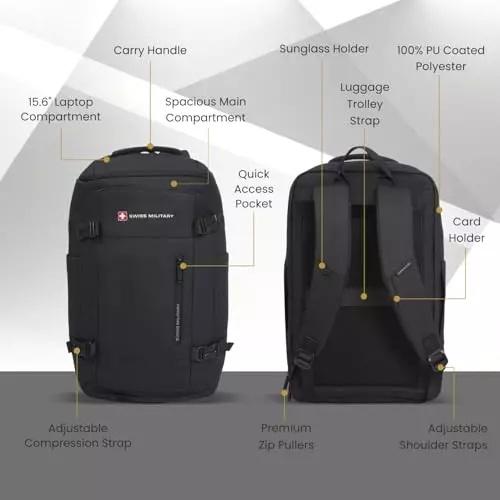 swiss-military-29-l-aster-laptop-backpack-black-gold-collection-with-trolley-strap-and-front-zip-pocket-for-156-inch-laptops-black