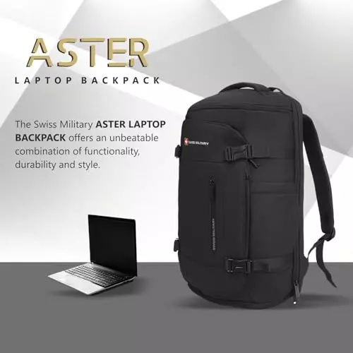 swiss-military-29-l-aster-laptop-backpack-black-gold-collection-with-trolley-strap-and-front-zip-pocket-for-156-inch-laptops-black