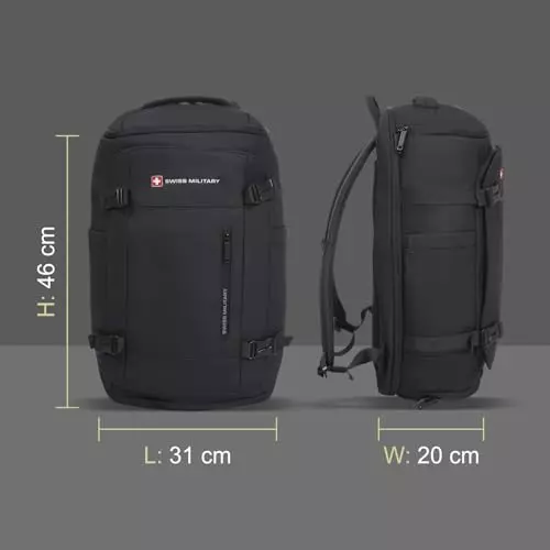 swiss-military-29-l-aster-laptop-backpack-black-gold-collection-with-trolley-strap-and-front-zip-pocket-for-156-inch-laptops-black