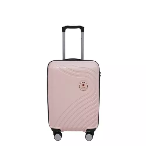 SWISS MILITARY 44 L Miles Pro Hard Trolley Luggage Bag Polypropylene Body with Anti Theft, 3 Dial Lock, 360° Spinner Wheels, Size 55 cm, Peach