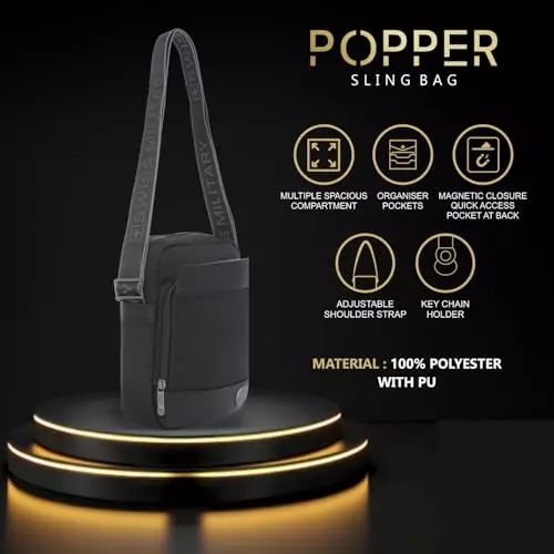 swiss-military-5-l-popper-cross-body-sling-bag-black-gold-collection-1680d-polyester-with-pu-trim-and-leatherette-front-body-black