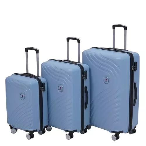 SWISS MILITARY 44 L, 64 L, 97 L Miles Pro Hard Trolley Luggage Bag Polypropylene Body with Anti Theft, 3 Dial Lock, 360° Spinner Wheels, Size 55 cm, 65 cm, 75 cm, Grey (Set of 3)