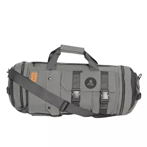 SWISS MILITARY 43 L Nelson Convertible Backpack Cum Duffle Bag with Shoe Compartment, Quick Access Pocket Polyester Body for Travel & Gym, Grey