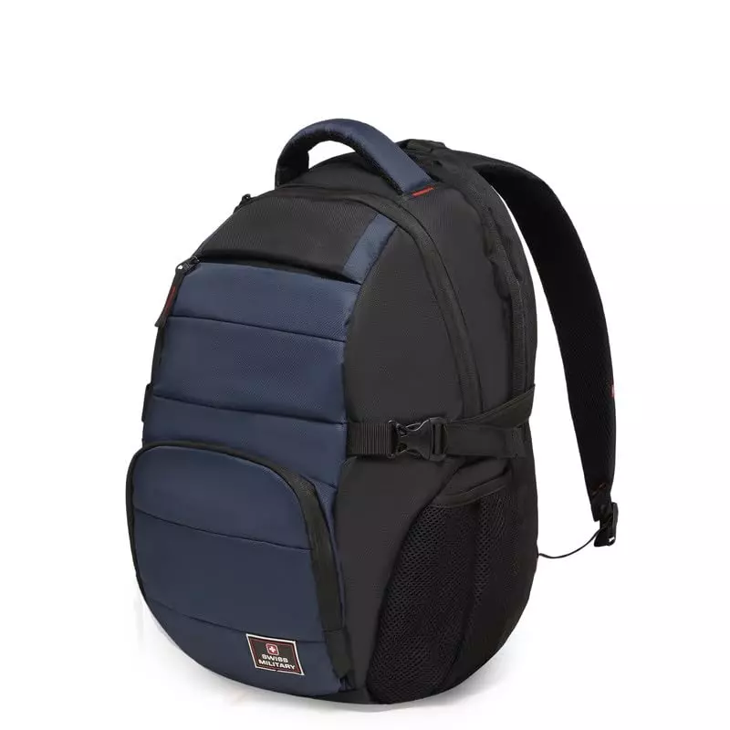 SWISS MILITARY Trone 34 L Navy Blue Polyester Laptop Bagpack, TRONE_LBP1020_BLUE_34LTR