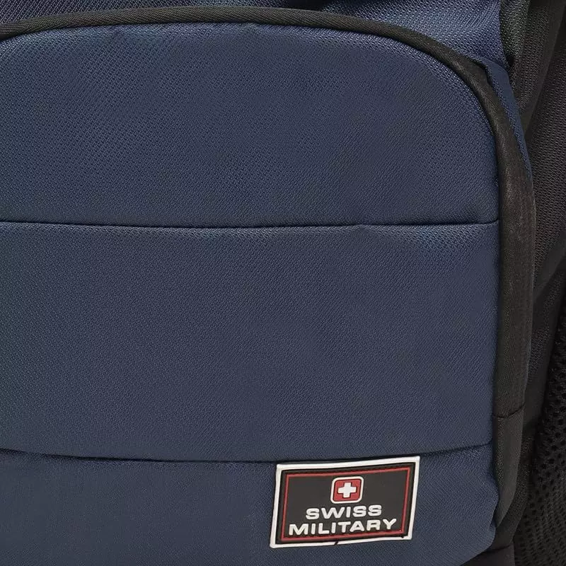 SWISS MILITARY Trone 34 L Navy Blue Polyester Laptop Bagpack, TRONE_LBP1020_BLUE_34LTR