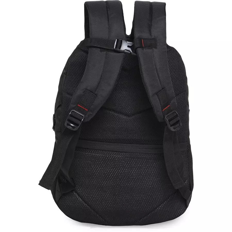 SWISS MILITARY Zeta 25 L Black Polyester Laptop Bagpack with Raincover, ZETA_LBP1006_BLK_27LTR