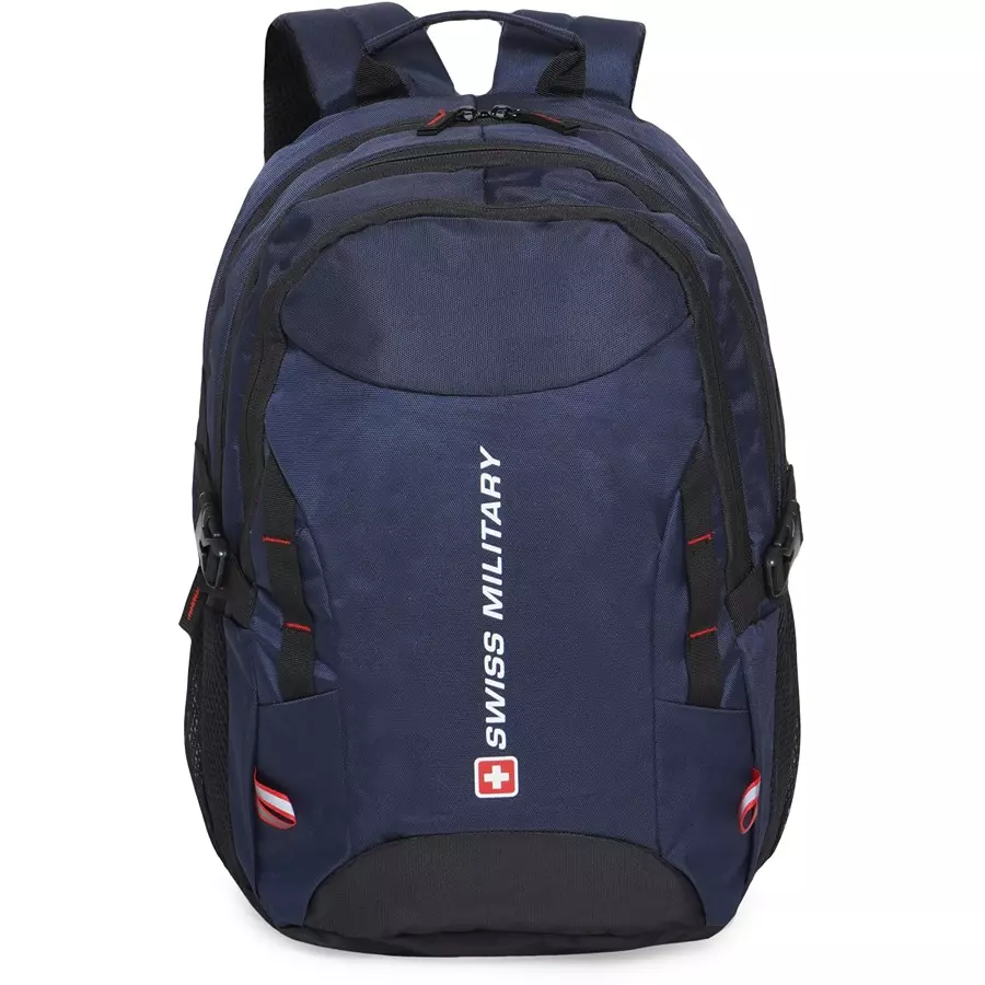 SWISS MILITARY Zeta 25 L Blue Polyester Laptop Bagpack with Raincover, ZETA_LBP1006_BLU_27LTR