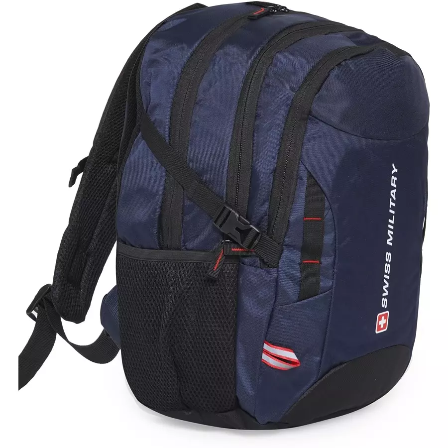 SWISS MILITARY Zeta 25 L Blue Polyester Laptop Bagpack with Raincover, ZETA_LBP1006_BLU_27LTR