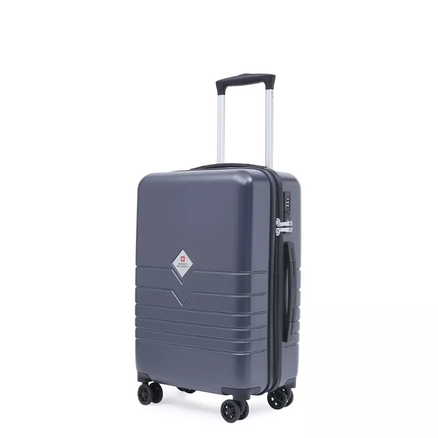 SWISS MILITARY Arctic Elite 44 L Grey Polycarbonate Spinner Suitcase, ARCTIC_HTL142_GRY_55CM