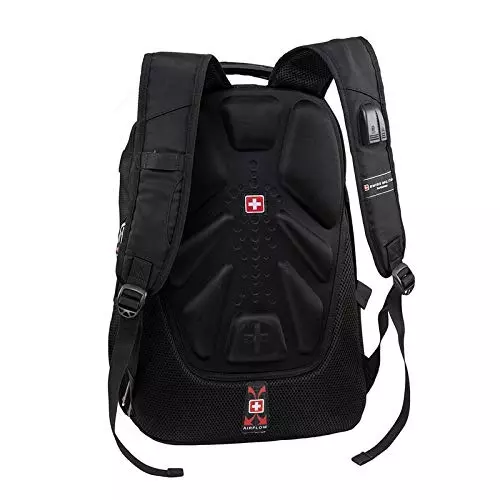 SWISS MILITARY Laptop Backpack & Cooling Pad Combo 31 L Black Nylon, LBP76_LCF01