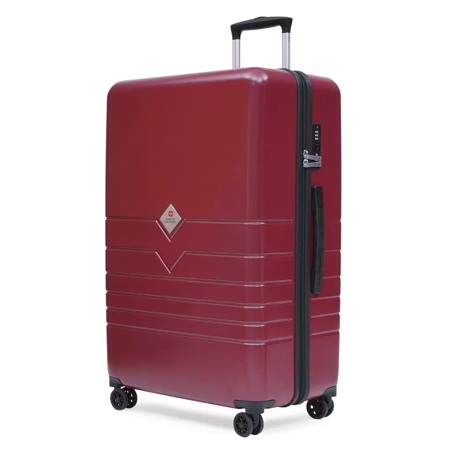 SWISS MILITARY Arctic Elite 103 L Wine Polycarbonate Spinner Suitcase, ARCTIC_HTL144_WNE_75CM