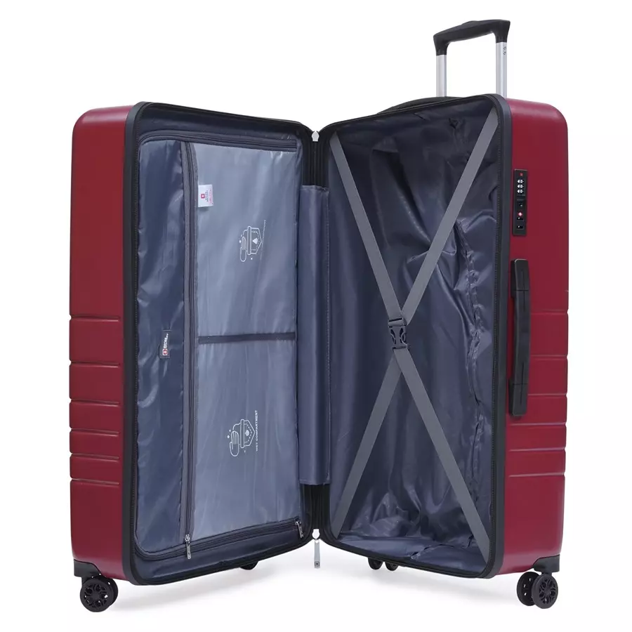 SWISS MILITARY Arctic Elite 103 L Wine Polycarbonate Spinner Suitcase, ARCTIC_HTL144_WNE_75CM