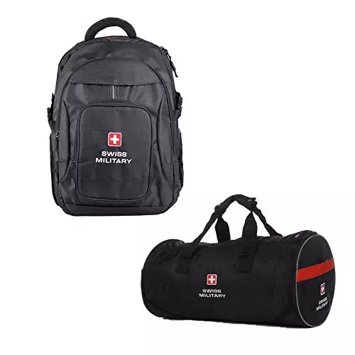 Buy SWISS MILITARY Laptop Backpack Gym Bag Combo 29 L Black