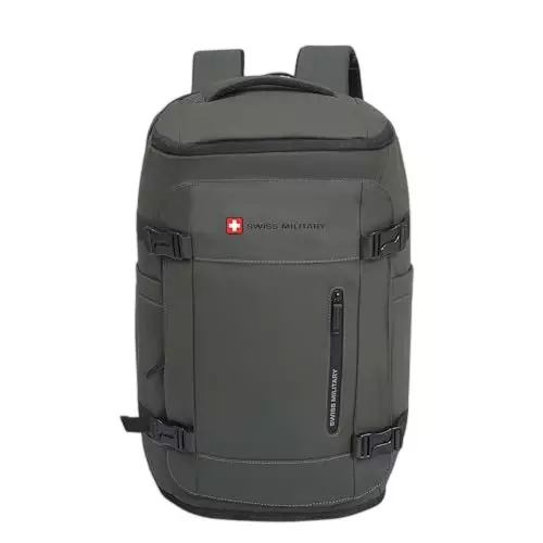 SWISS MILITARY 29 L Aster Laptop Backpack Black Gold Collection with Trolley Strap and Front Zip Pocket for 15.6 inch Laptops, Green