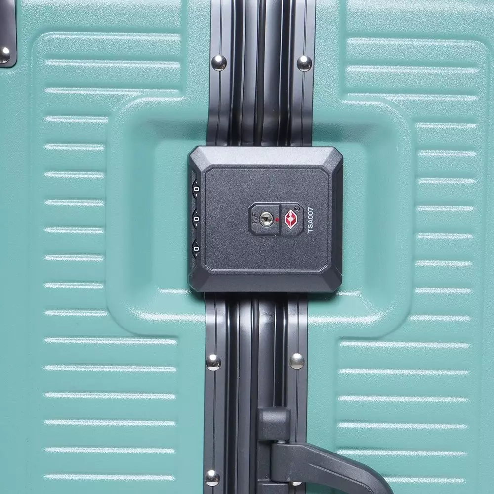 swiss-military-76-l-kinetic-hard-trolley-bag-black-gold-collection-polycarbonate-body-with-aluminium-frame-tsa-lock-medium-size-24-inch-green