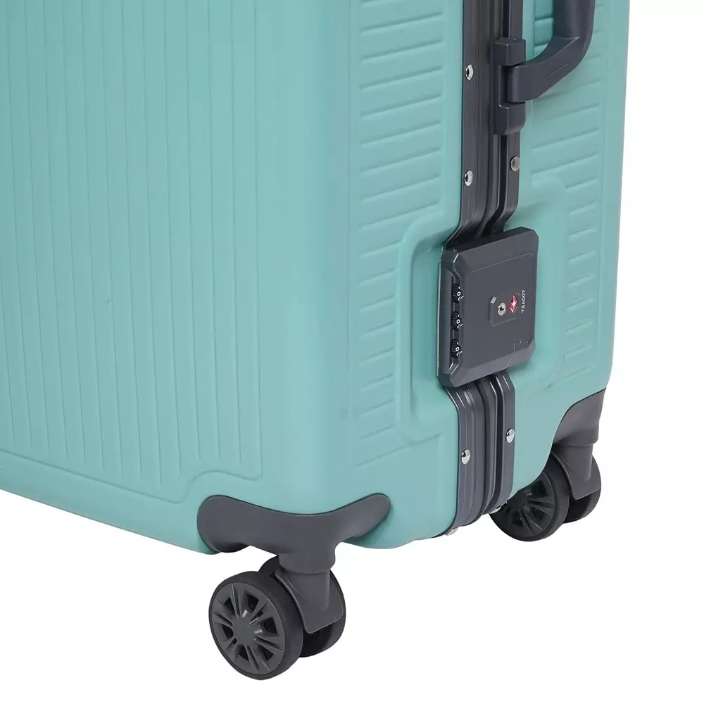 swiss-military-76-l-kinetic-hard-trolley-bag-black-gold-collection-polycarbonate-body-with-aluminium-frame-tsa-lock-medium-size-24-inch-green