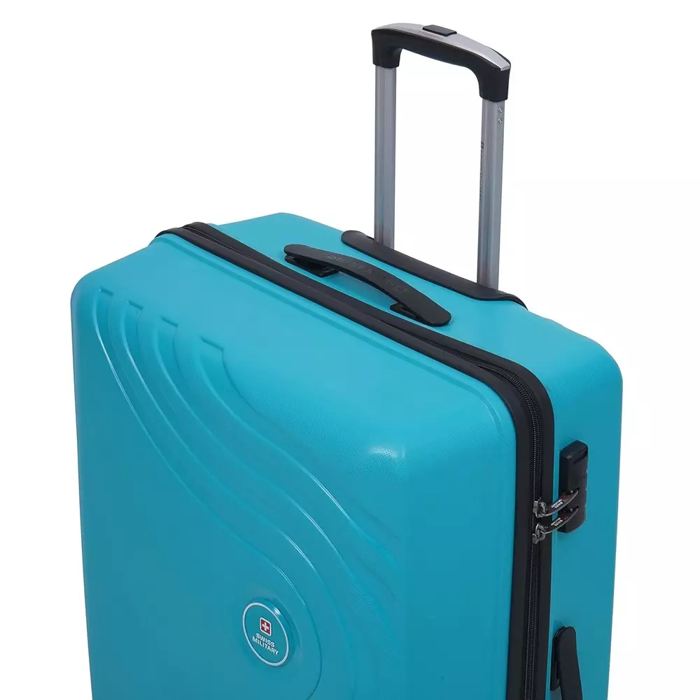 swiss-military-44-l-64-l-97-l-miles-pro-hard-trolley-luggage-bag-polypropylene-body-with-anti-theft-3-dial-lock-360-spinner-wheels-size-55-cm-65-cm-75-cm-teal-set-of-3