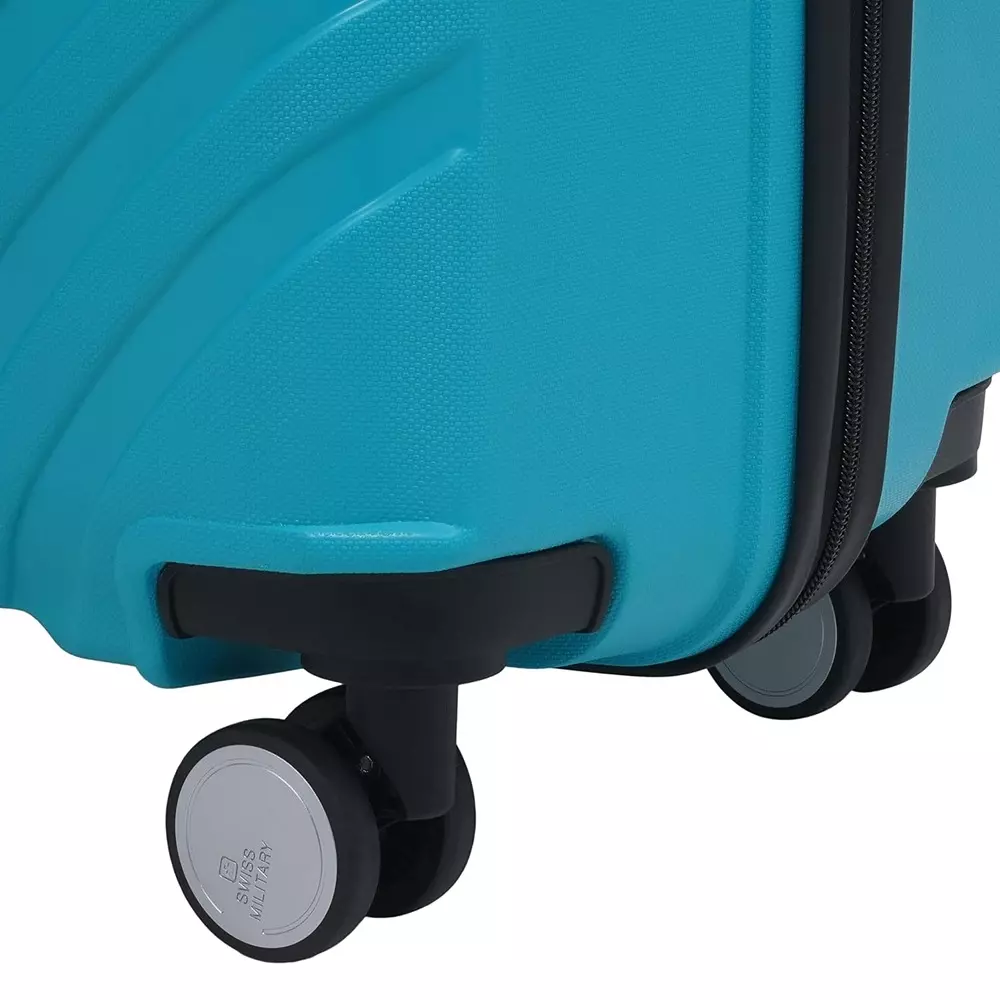 swiss-military-44-l-64-l-97-l-miles-pro-hard-trolley-luggage-bag-polypropylene-body-with-anti-theft-3-dial-lock-360-spinner-wheels-size-55-cm-65-cm-75-cm-teal-set-of-3