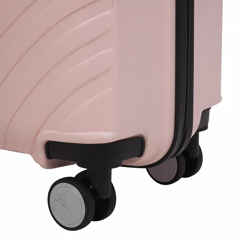 swiss-military-64-l-miles-pro-hard-trolley-luggage-bag-polypropylene-body-with-anti-theft-3-dial-lock-360-spinner-wheels-size-65-cm-peach