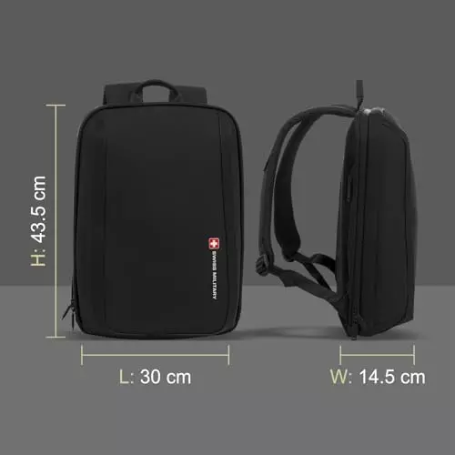 swiss-military-19-l-oracle-laptop-backpack-black-gold-collection-pu-coated-polyester-body-with-secure-zippers-multiple-compartments-black