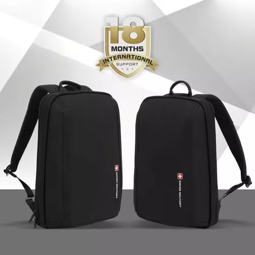 swiss-military-19-l-oracle-laptop-backpack-black-gold-collection-pu-coated-polyester-body-with-secure-zippers-multiple-compartments-black