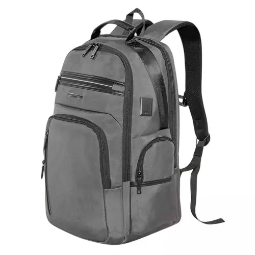 SWISS MILITARY 29 L Sage Laptop Backpack Water Resistant Polyester Body with USB Port and Anti-Theft Pocket, Trolley Strap, Grey