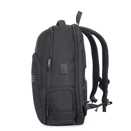 swiss-military-29-l-blaze-laptop-backpack-black-gold-collection-with-usb-charging-port-chest-strap-for-156-inch-laptops-black