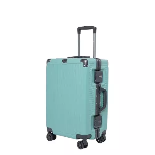 SWISS MILITARY 44 L Kinetic Hard Trolley Bag Black Gold Collection Polycarbonate Body with Aluminium Frame, TSA Lock, Small Size 20 inch, Green