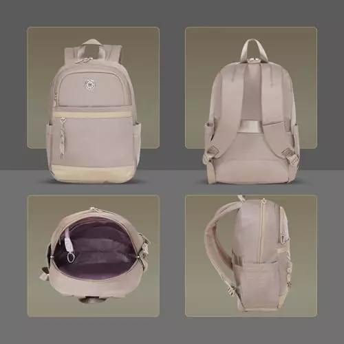 swiss-military-15-l-oasis-laptop-backpack-black-gold-collection-polyester-and-pu-trim-body-with-organizer-pockets-elastic-bottle-holder-card-pocket-beige