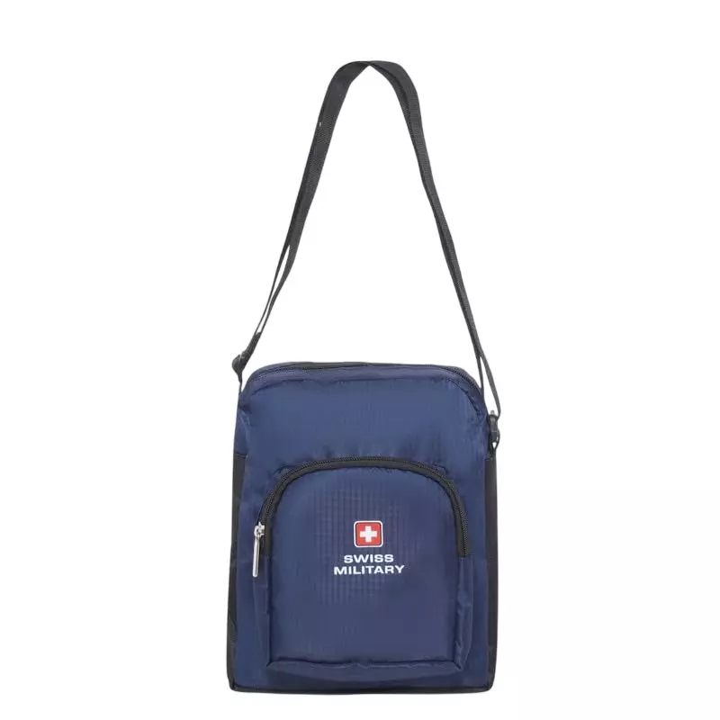 SWISS MILITARY Stellar Cross Body Sling Bag Water Resistant 1080D Nylon Body with Multiple Pockets for Travel, Gym & Daily Use, Navy Blue