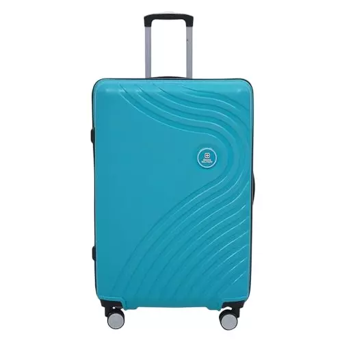 SWISS MILITARY 97 L Miles Pro Hard Trolley Luggage Bag Polypropylene Body with Anti Theft, 3 Dial Lock, 360° Spinner Wheels, Size 75 cm, Teal