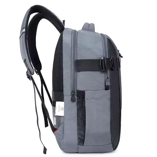 swiss-military-30-l-laptop-backpack-polyester-body-with-luggage-strap-detachable-key-ring-anti-theft-pocket-expandable-bottle-pocket-grey