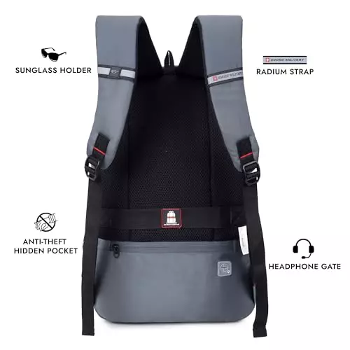 swiss-military-30-l-laptop-backpack-polyester-body-with-luggage-strap-detachable-key-ring-anti-theft-pocket-expandable-bottle-pocket-grey