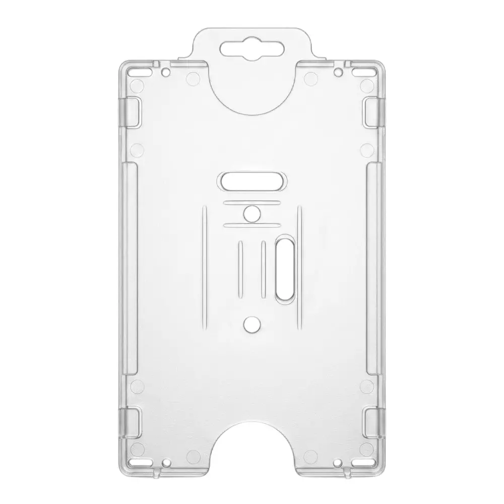 GENERIC Rigid Dual ID Card Holder with Thumb Slot Polycarbonate Plastic Body and Top-Load Open Slot Closure (Pack of 500)