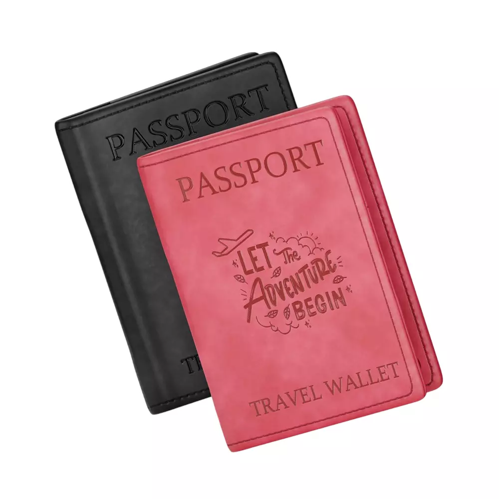 FEDUS Premium Advent Passport Holder Faux Leather with Card Holder, RFID Protected Travel Accessories
