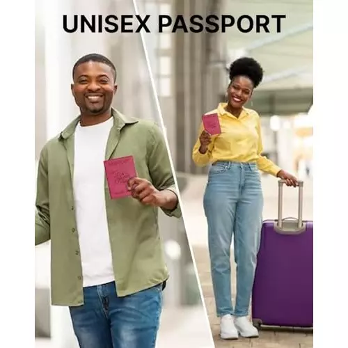 FEDUS Premium Advent Passport Holder Faux Leather Black & Pink, RFID Protected Travel Accessories