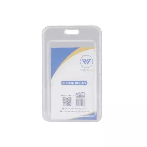 Worldone ID Card Holder Assorted Color Vertical Plastic for School, College, Office, WID002V