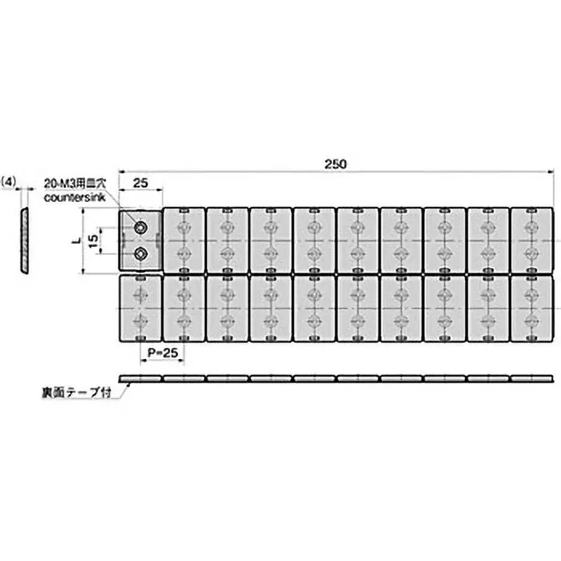 TAKIGEN Connected Card Holder 39 mm Length, C-26-P-20-UL (Pack of 20 Pcs)