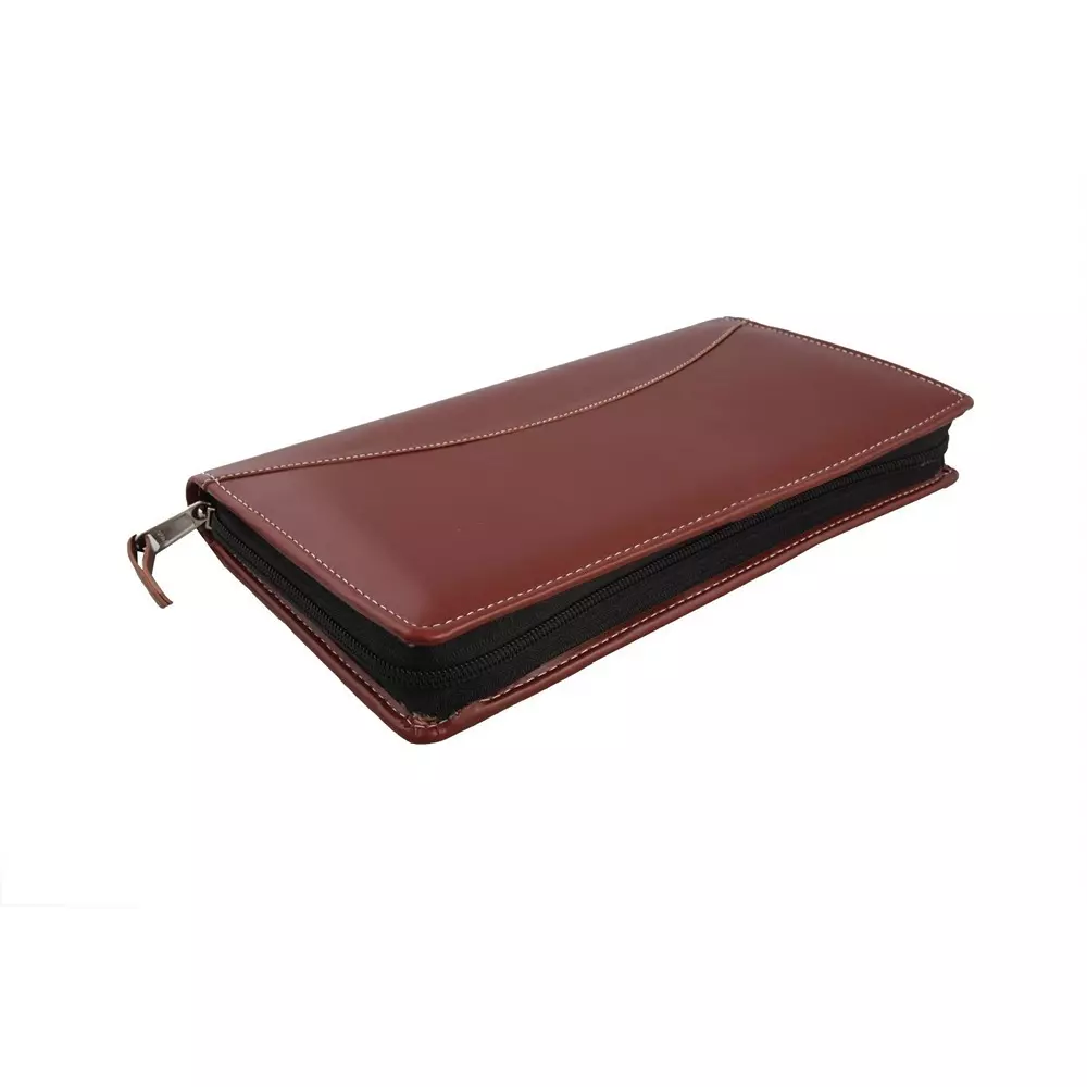 COI Cheque Book Holder/Document Holder 10x5.5 inch Faux Leather Classic Brown (Pack of 1)