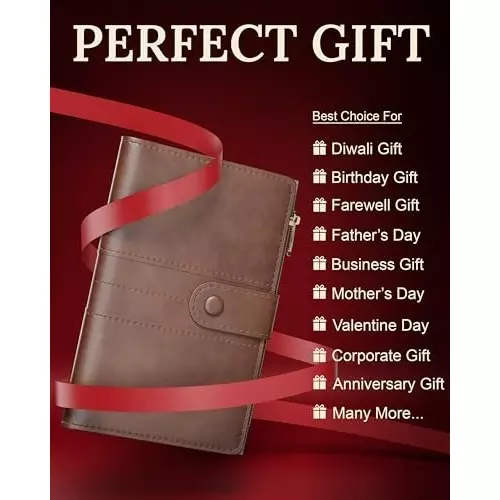 FEDUS Premium Passport Holder Faux Leather D-Brown with Card Holder, RFID Protected Travel Accessories